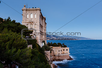 View of Oceanographic Museum of Monaco. Monte Carlo, France