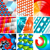 vector 3d background abstract design set