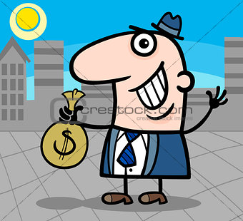 happy businessman cartoon illustration