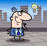 businessman with idea cartoon illustration