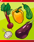 vegetables set cartoon illustration