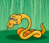 snake in the jungle cartoon illustration