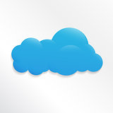 Cloud glossy icon. Vector illustration