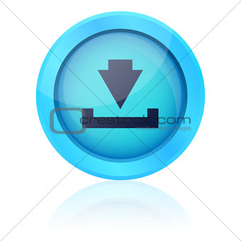 Blue vector download button
