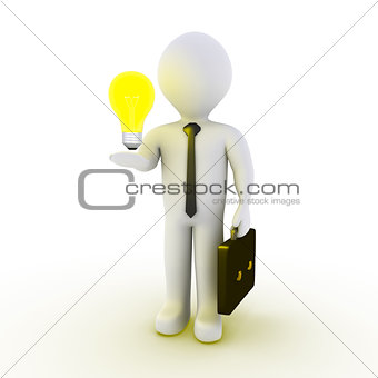 Businessman with light bulb