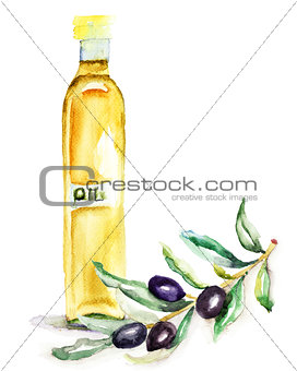Olive Oil in a glass bottle