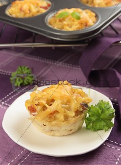 baked pasta muffin