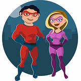 Man and women superheroes