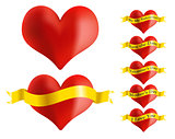 Red Heart With Golden Ribbon
