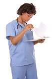 nurse holding notes