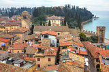 Aerial view on town of Sirmione in Italy.