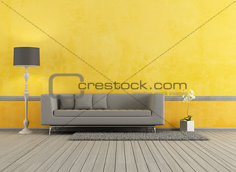  Gray and yellow living room