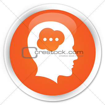 Idea head icon orange button
