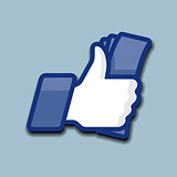 Like/Thumb Up simbol icon with cash, vector Eps10 illustration.