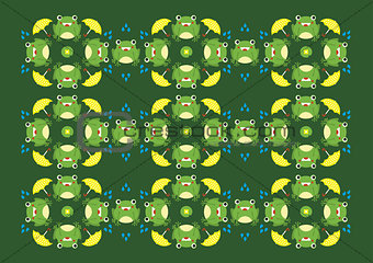 Print Pattern -  Frog in Rainy Day