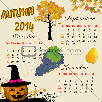 Autumn calendar 2014