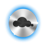 Metallic circle with shiny cloud shape