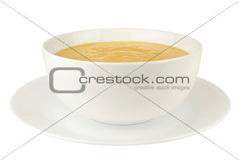 Pea Soup on a White Background