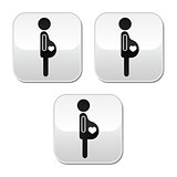 Pregnant woman - stages of bump buttons set