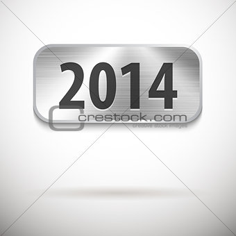 2014 digits on brushed metal tablet