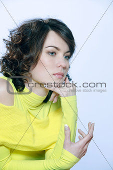cute brunette young woman portrait