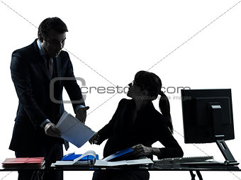 business woman man couple dispute conflict silhouette