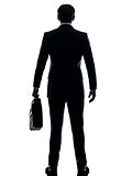 business man standing rear view silhouette