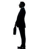 business man standing proflie silhouette