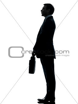business man standing proflie silhouette
