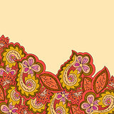 Decorative ornamental border with bright floral elements