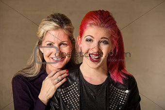 Laughing Mother and Daughter