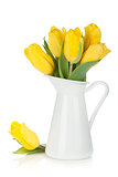 Yellow tulips in a jug