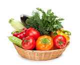 Fresh ripe vegetables in basket