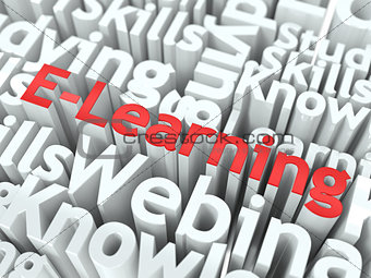 E-Learning. The Wordcloud Education Concept.