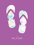 Vector colorful pastel branches flip-flops decor pattern background with hand drawn floral motif.