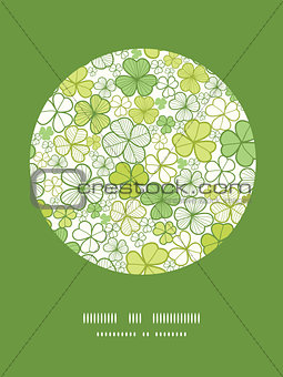Vector clover line art circle decor pattern background with hand drawn elements.