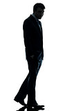 business man sad full length  silhouette