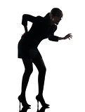 business woman backache pain silhouette