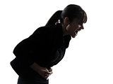 woman stomach pain cramp silhouette
