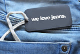 jeans with a label