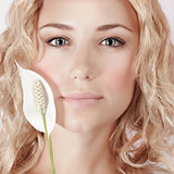 Attractive female with white calla