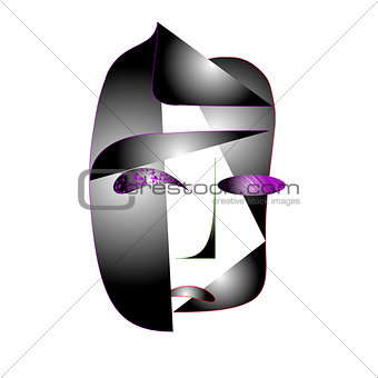  Abstract portrait N31 on white background