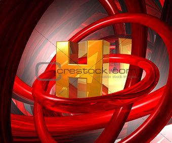 letter h in abstract space