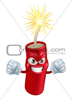 Angry cartoon firecracker