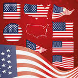 United States of America symbol set