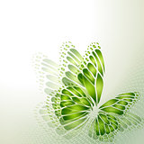 Abstract background with green butterfly