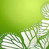 Abstract background with green butterfly