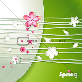 Card with vector stylized flowers