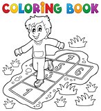 Coloring book kids play theme 4