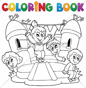 Coloring book kids play theme 5